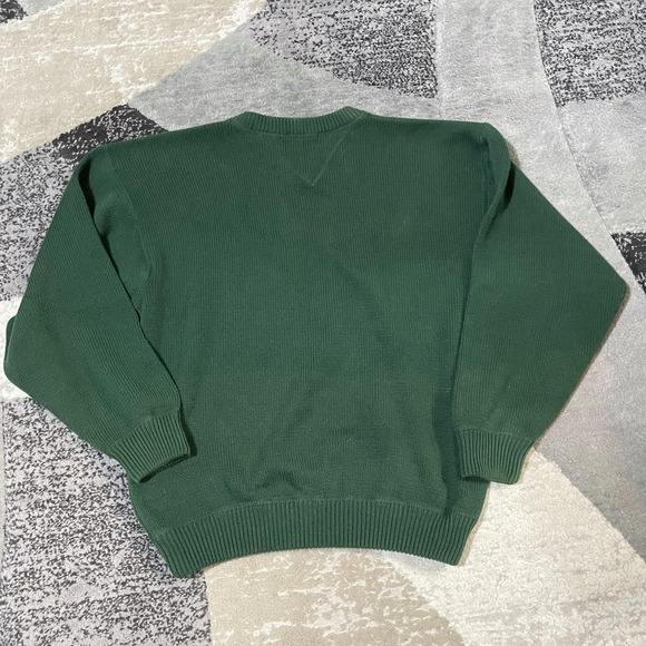 VTG Eddie Bauer Sweater Men Medium Green Cotton Crewneck Knit Pullover Granola - Picture 5 of 10